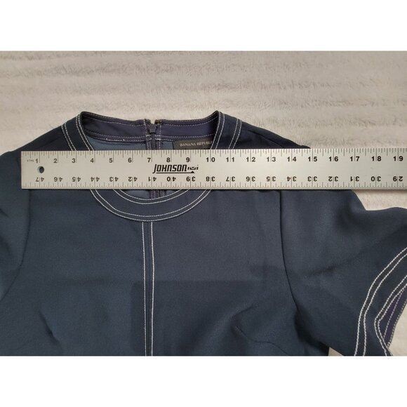 Banana Republic Navy Blue Short Sleeve Dress With Contrast Stitching Size 4 New - Picture 5 of 8